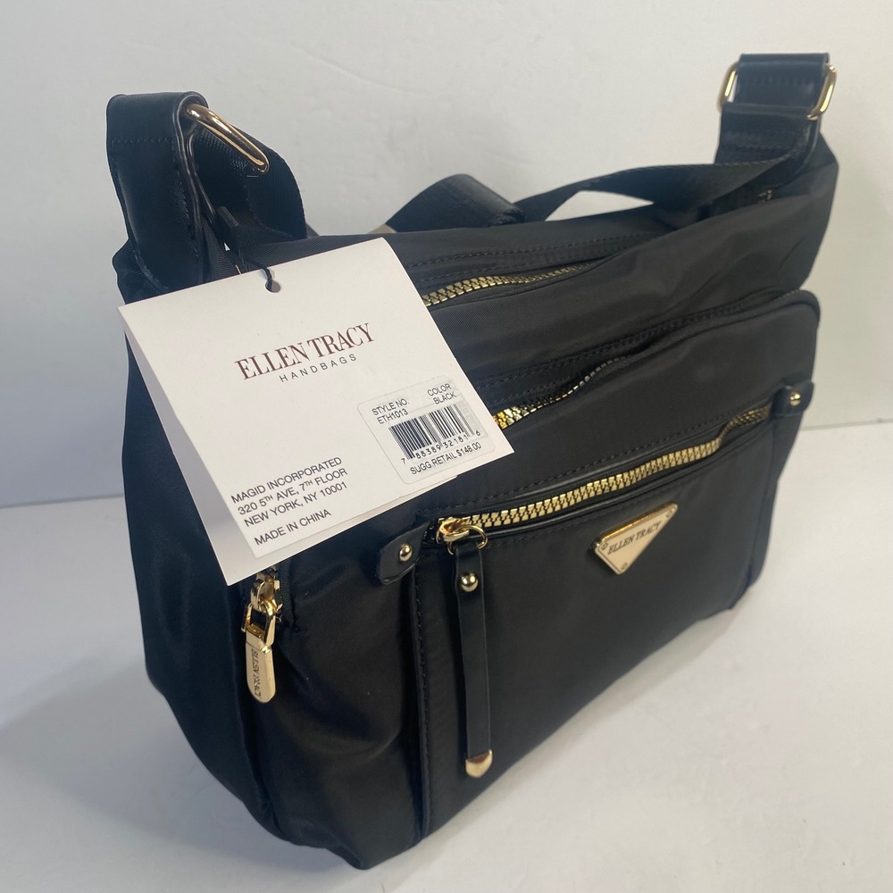 Ellen Tracy Crossbody Bag Purse Travel Light Nylon Pockets Everyday‎ Casual - Picture 9 of 9